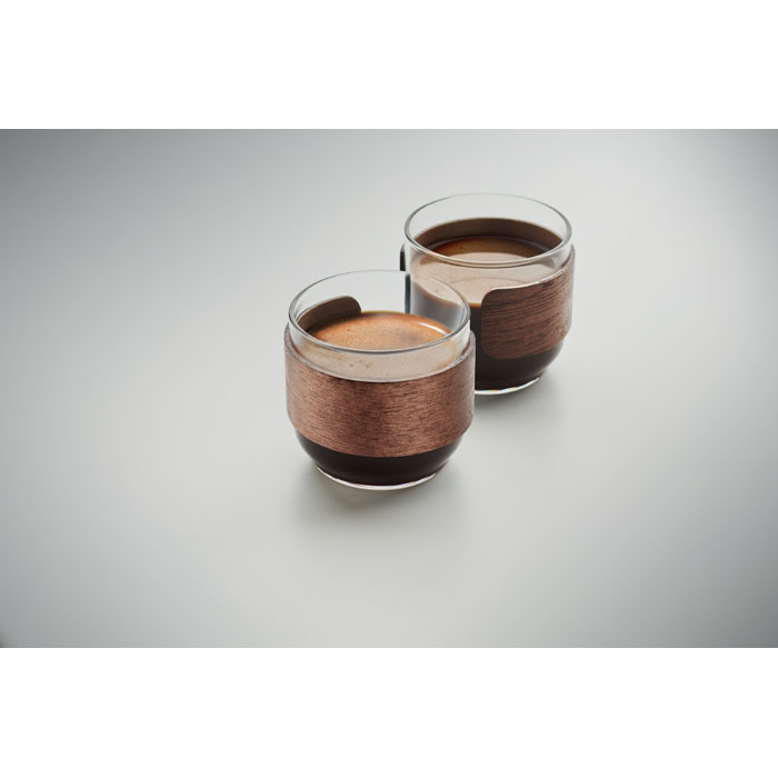 BOGOTA SET - Coffee glass set walnut grip