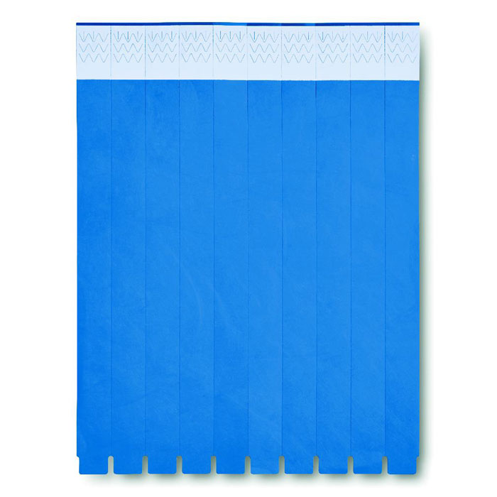 TYVEK - One sheet of 10 wristbands - Royal Blue
