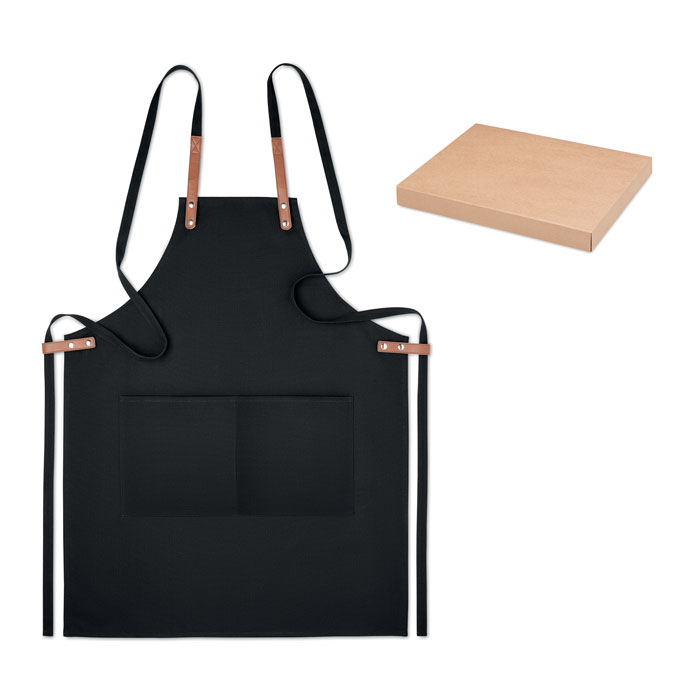 NAGPUR COLOUR - Organic cotton apron 340 gr/m² - Black