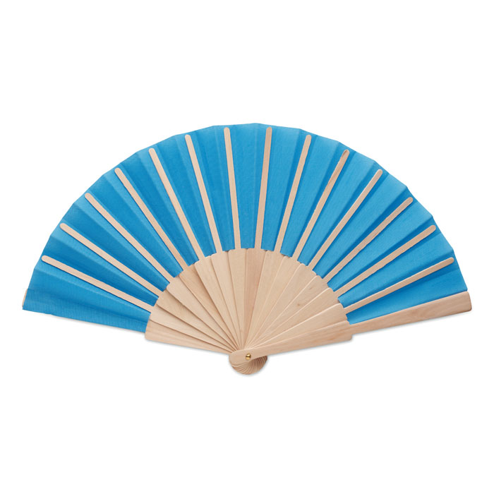 FANNY WOOD - Manual hand fan wood - Royal Blue