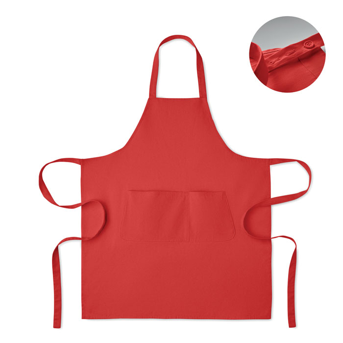GAMMA - Organic cotton apron 240 gr/m² - Red