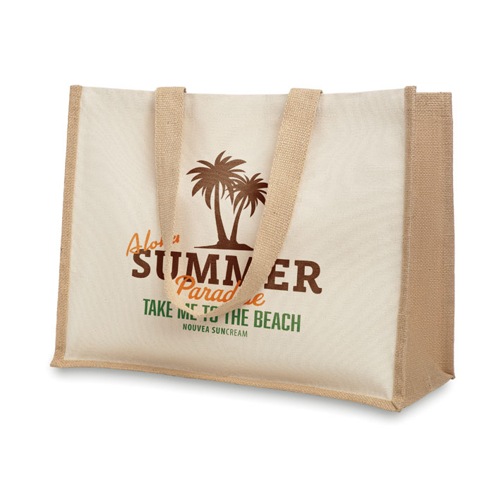 CAMPO DE FIORI - Jute and canvas shopping bag