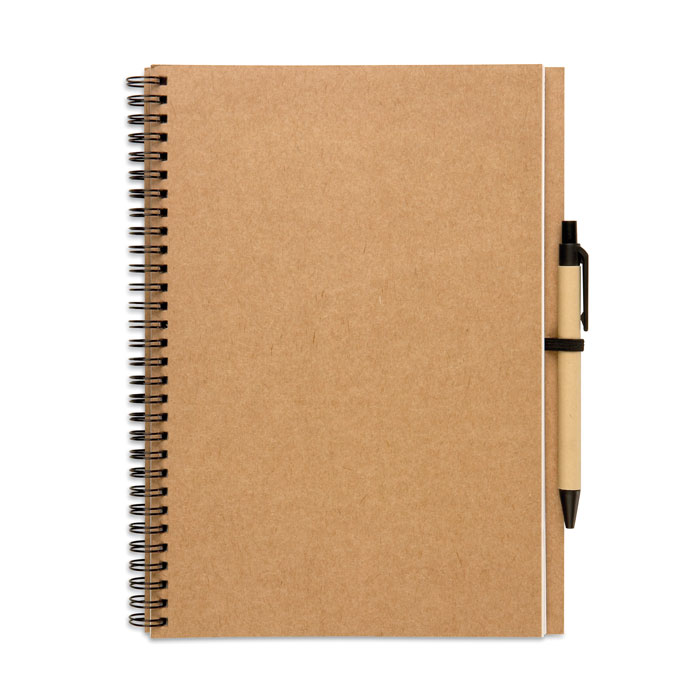 BLOQUERO PLUS - Recycled notebook with pen - Beige