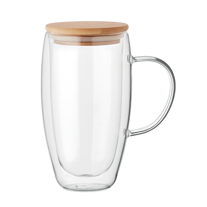 TEROL - Double wall glass mug 450ml