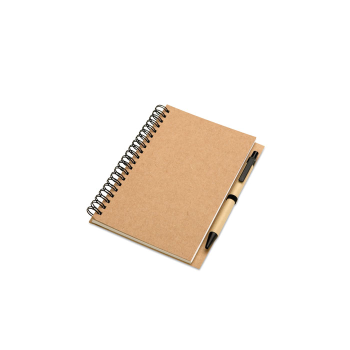BLOQUERO - B6 Recycled notebook with pen - Beige