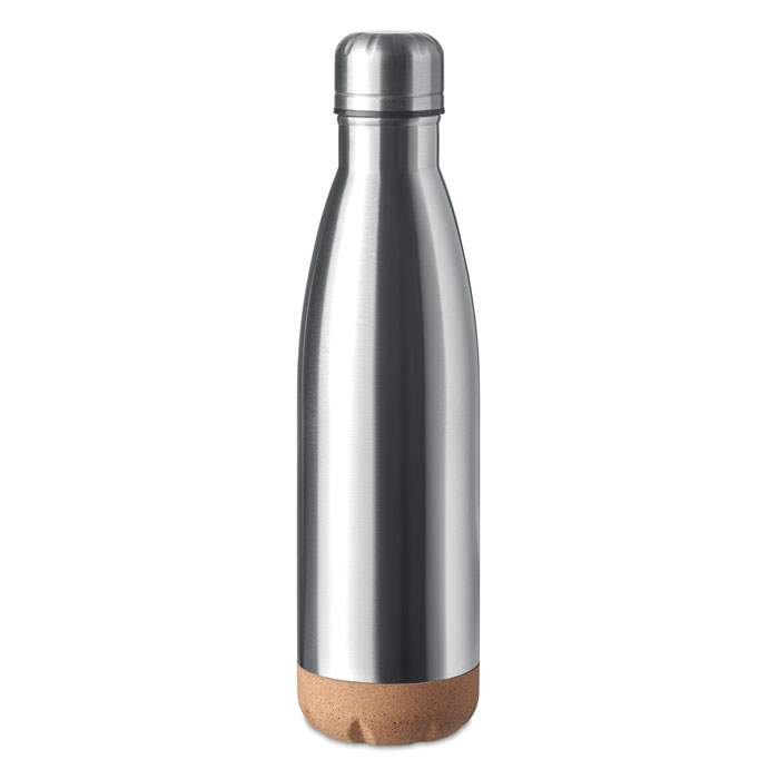 ASPEN CORK - Double wall bottle 500 ml - Matt Silver
