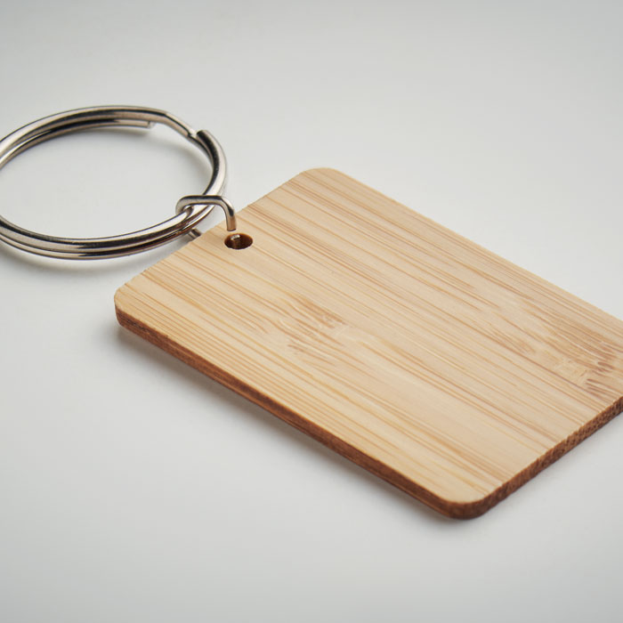 ANGLEBOO - Rectangular bamboo key ring