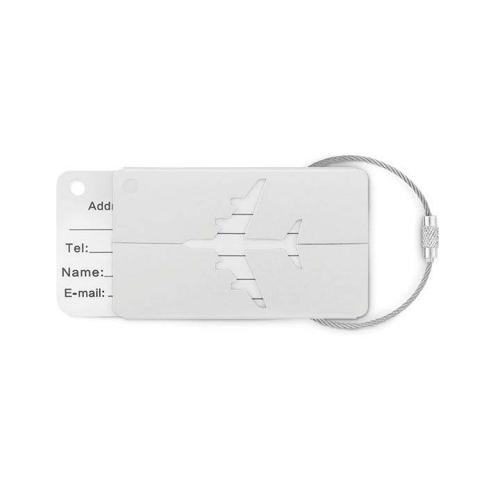 FLY TAG - Aluminium luggage tag - Matt Silver
