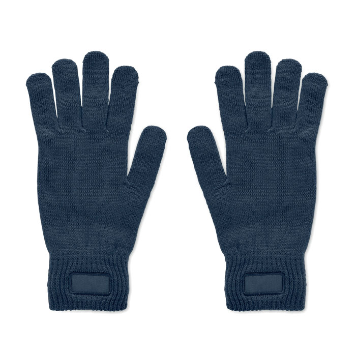 HANDNIT - Knitted gloves in RPET - French Navy