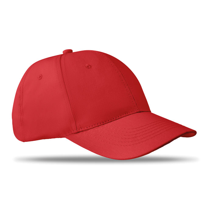 BASIE APOLLO - 6 Panel baseball cap 160 gr/m - Red