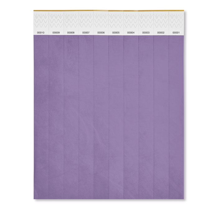  TYVEK - One sheet of 10 wristbands