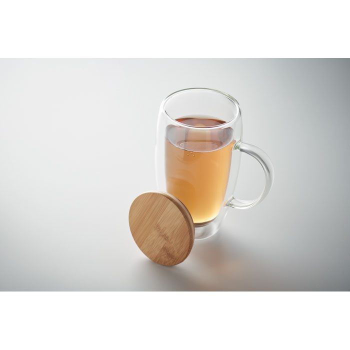 TEROL - Double wall glass mug 450ml