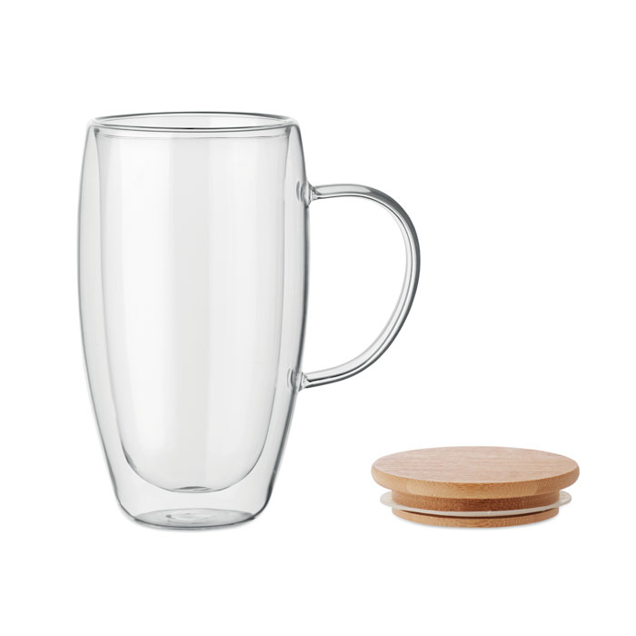 TEROL - Double wall glass mug 450ml