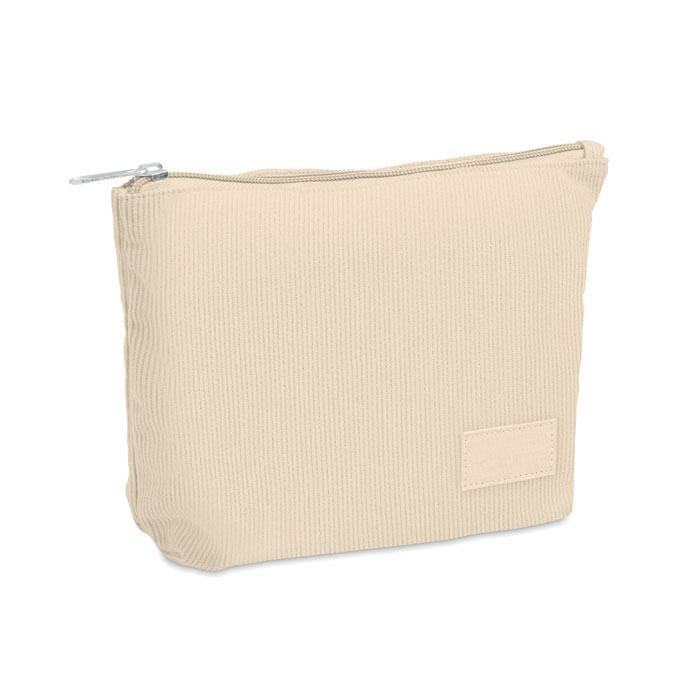 CORDY T - Corduroy cosmetic bag - Beige