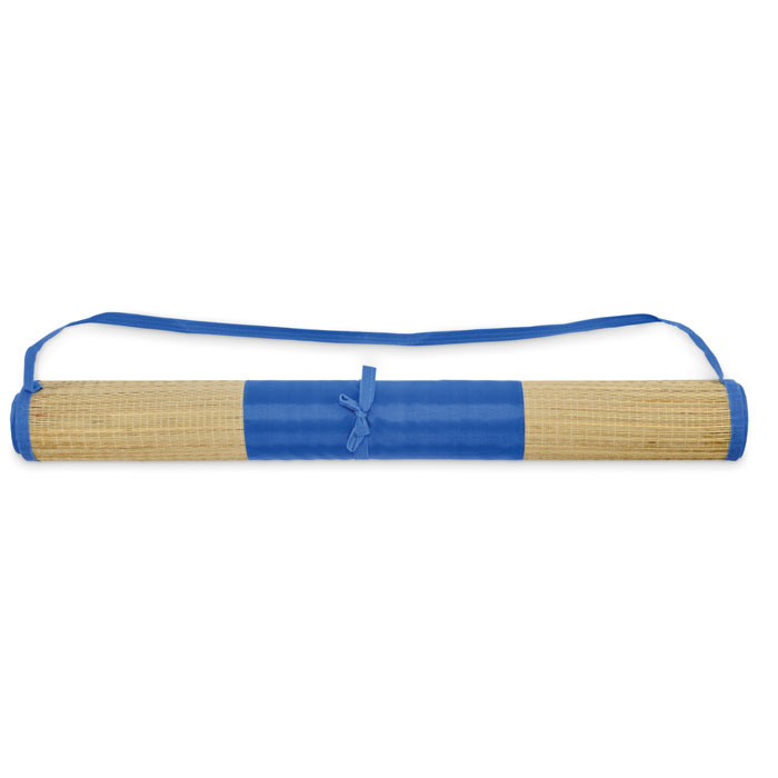 RAFIA - Natural straw beach mat - Royal Blue