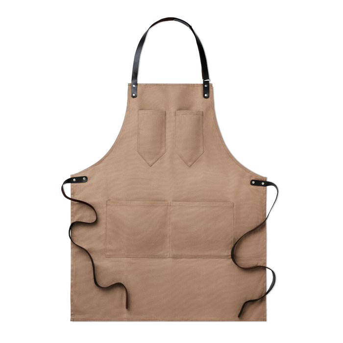 CHEF - Apron in leather - Taupe