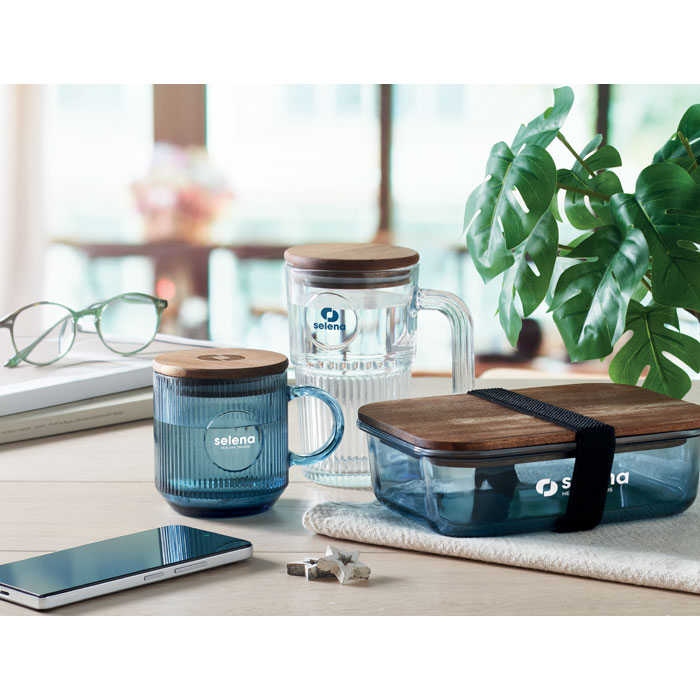 VITRIO MUG - Ribbed glass mug 300ml