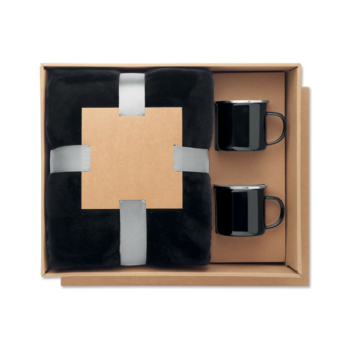 AGRADABLE - Fleece blanket & 2 mugs set