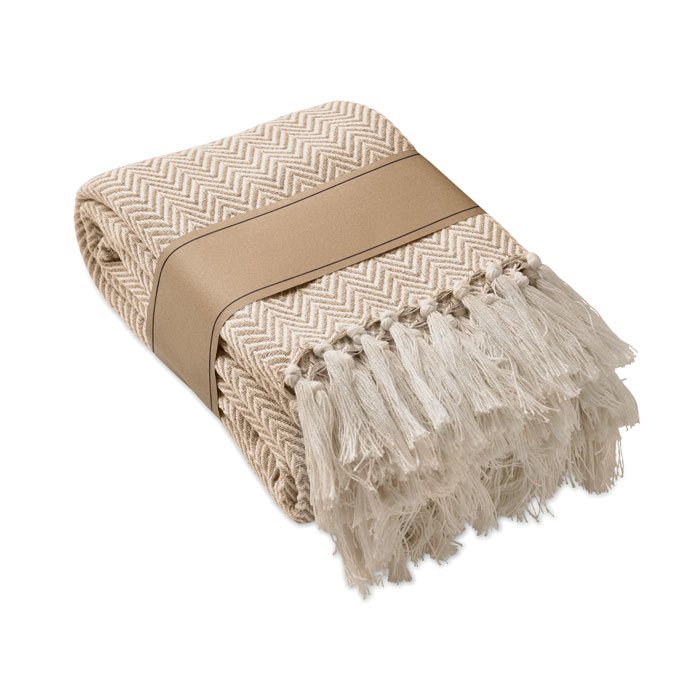 AMMOS - Recycled polycotton blanket - White/Grey