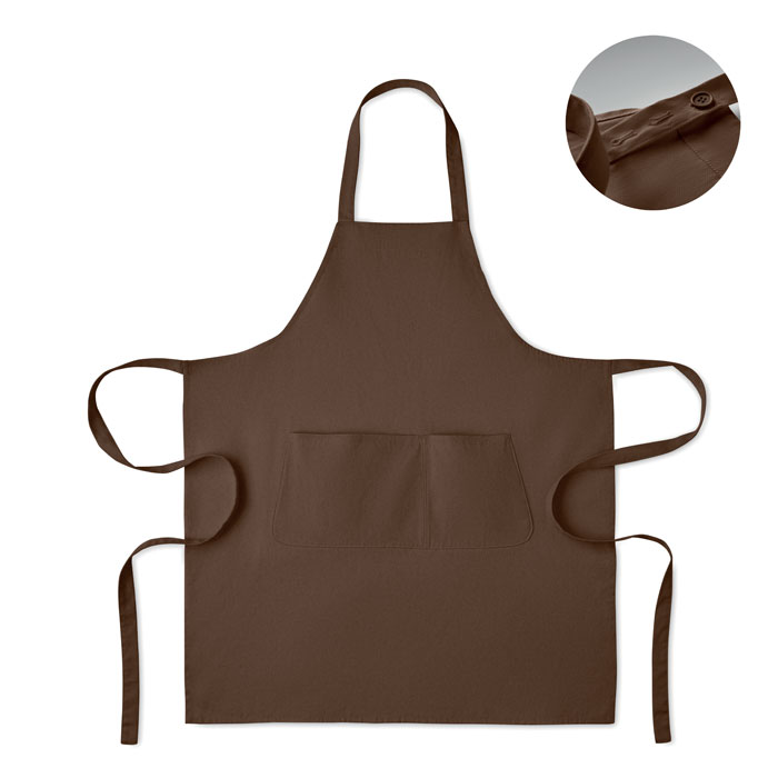 GAMMA - Organic cotton apron 240 gr/m² - Chocolate